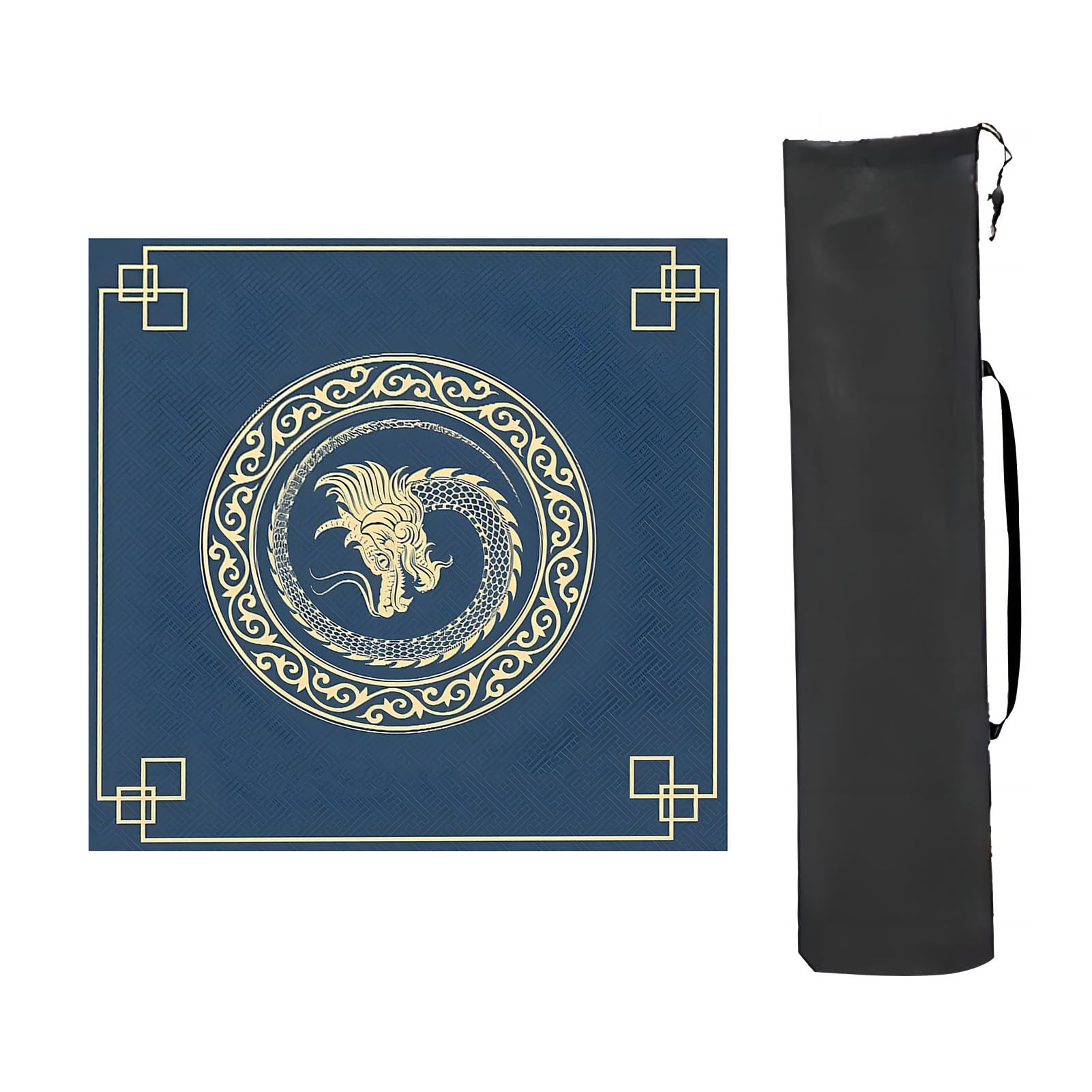 tapete de póquer, Tapete de Mesa Majiang, tapete Cuadrado Mahjong, con Bolsa Almacenamiento(Blue 1,23.62*23.62 in)