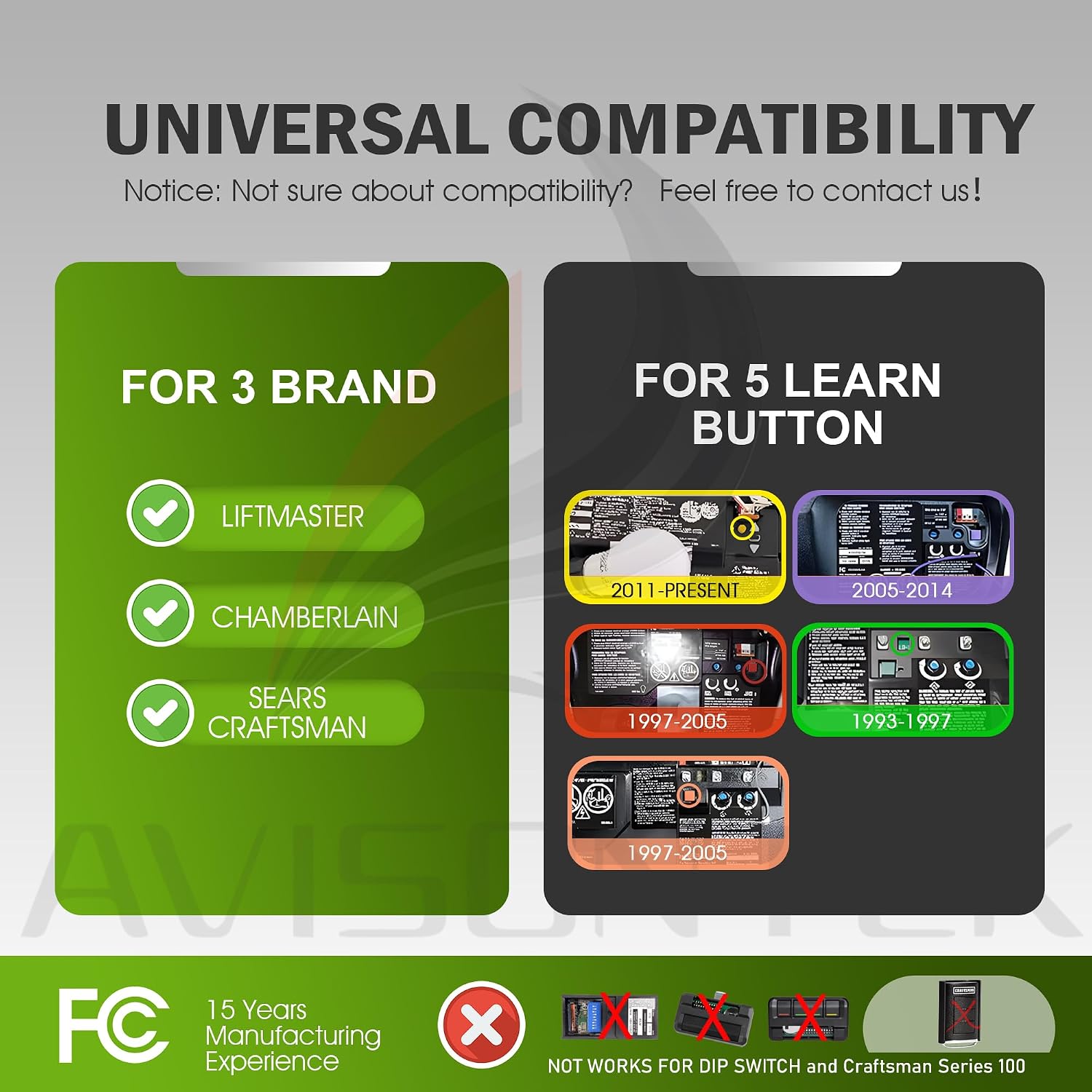 Avisontek for Chamberlain Universal Garage Door Opener Keypad Remote, 940EV-P2 953EV-P2