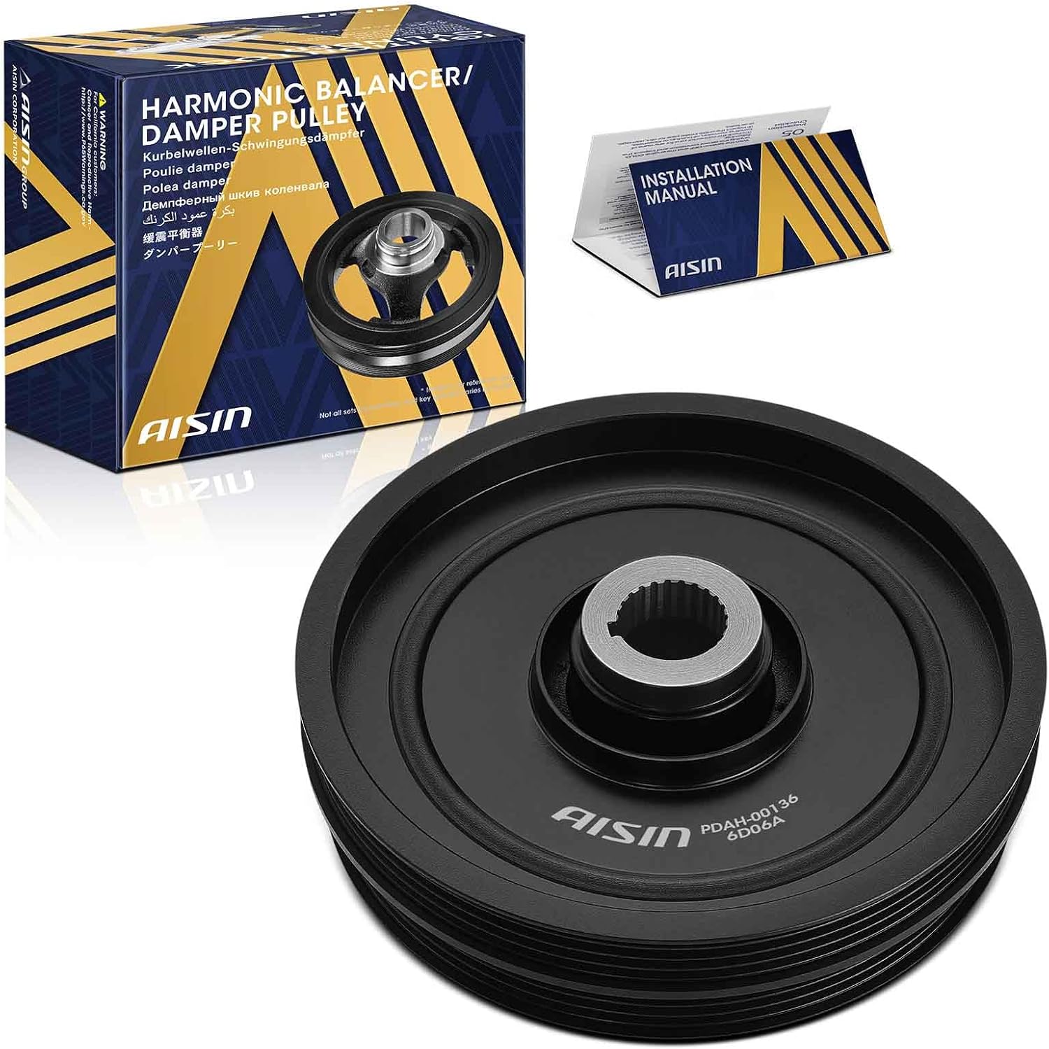 AISIN AFTERMARKET PDAH-00136 Harmonic Balancer - Compatible with Honda Civic 1996-2000, Civic del Sol 1996-1997 - L4 1.6L