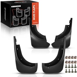 A-Premium Set of 4PCS Mud Flaps Splash Guards Mudguards Mudflaps with Hardware Kits Accessory Compatible with Volkswagen Touareg, 2007-2010, Sport Utility, Black Color, Front LH RH and Rear LH RH