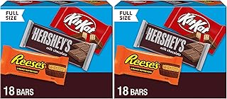 HERSHEY'S, KIT KAT and REESE'S Assorted Milk Chocolate, Full Size Easter Candy Bar Variety Box, 27.3 oz (18 Count) (Pack of 2)