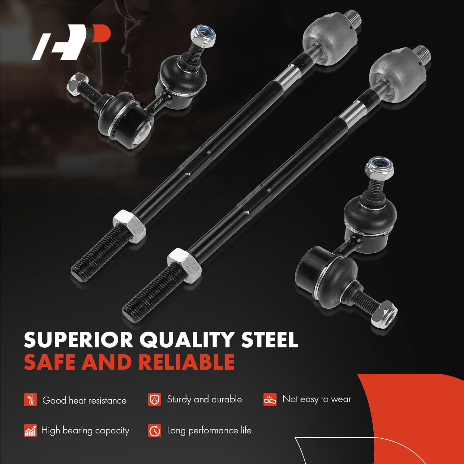 A-Premium Set of 6, Front Sway Bar Link, Inner Outer Tie Rod End, Compatible with Hyundai Accent 2000 2001 2002 2003 2004 2005 2006