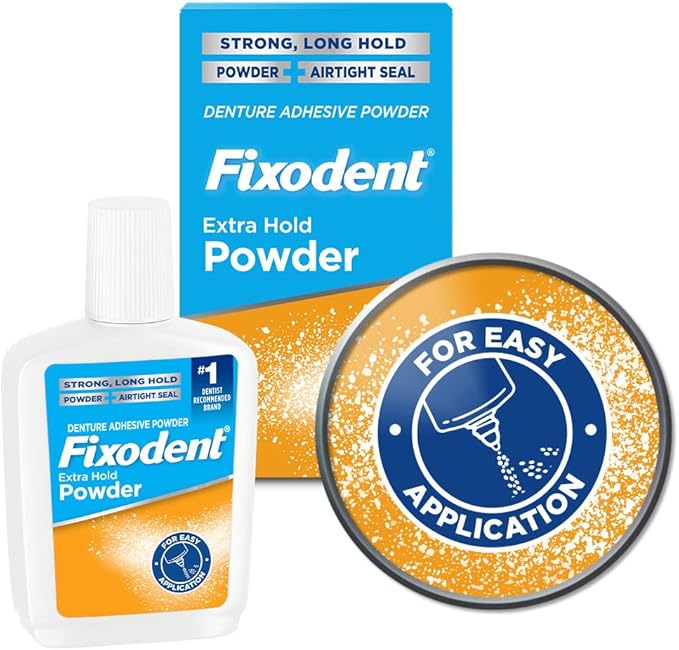 Fixodent Extra Hold, Denture Adhesive Powder2.7 oz (76 g) by Fixodent