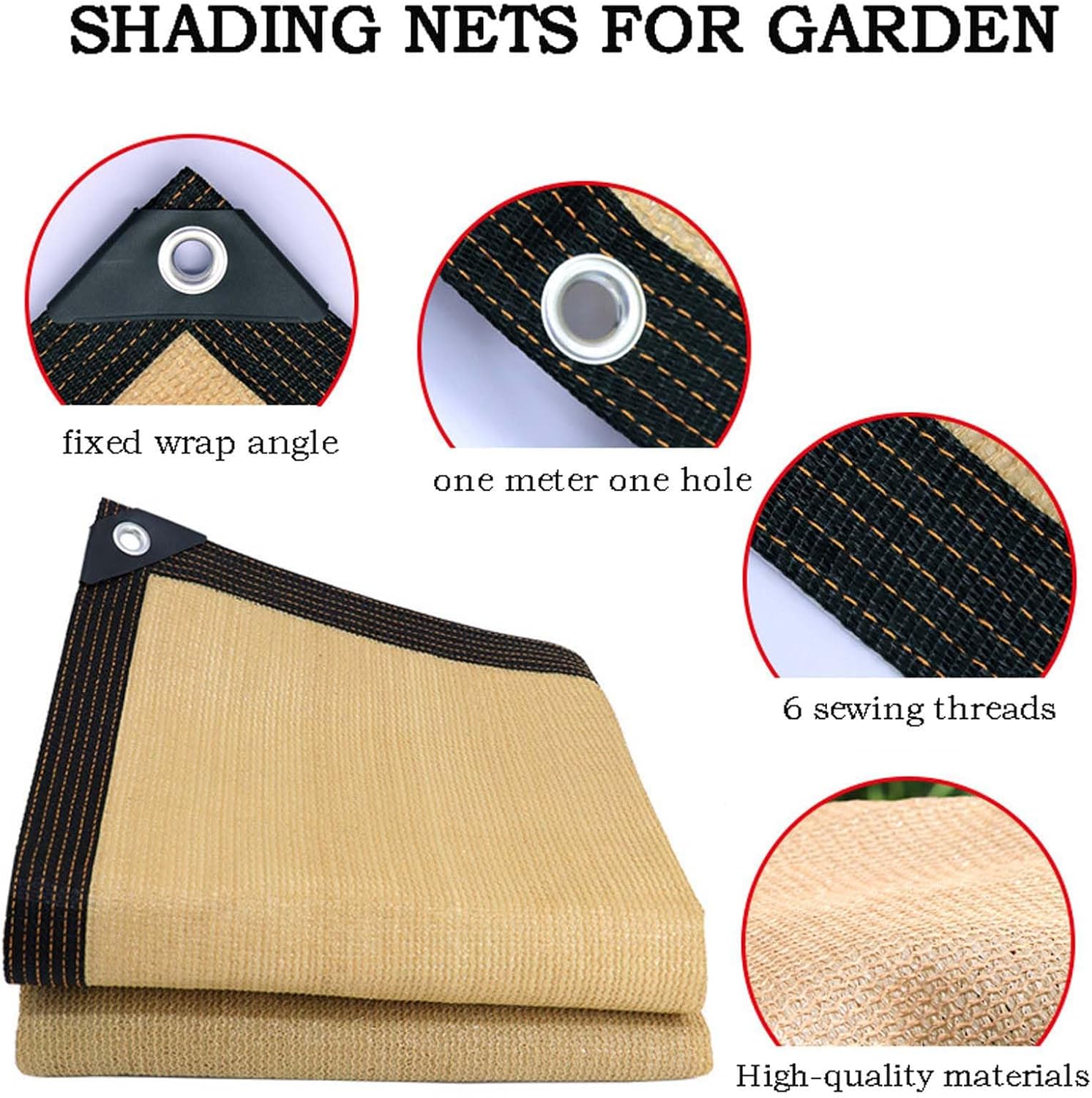 Garden Shade Cloth Heavy Duty 9.8x9.8ft, Shading Mesh 90% Shading Rate, Plant Shade Cover with Grommets, for Outdoor Plant Greenhouse Flowers, High-Density 8-Pin