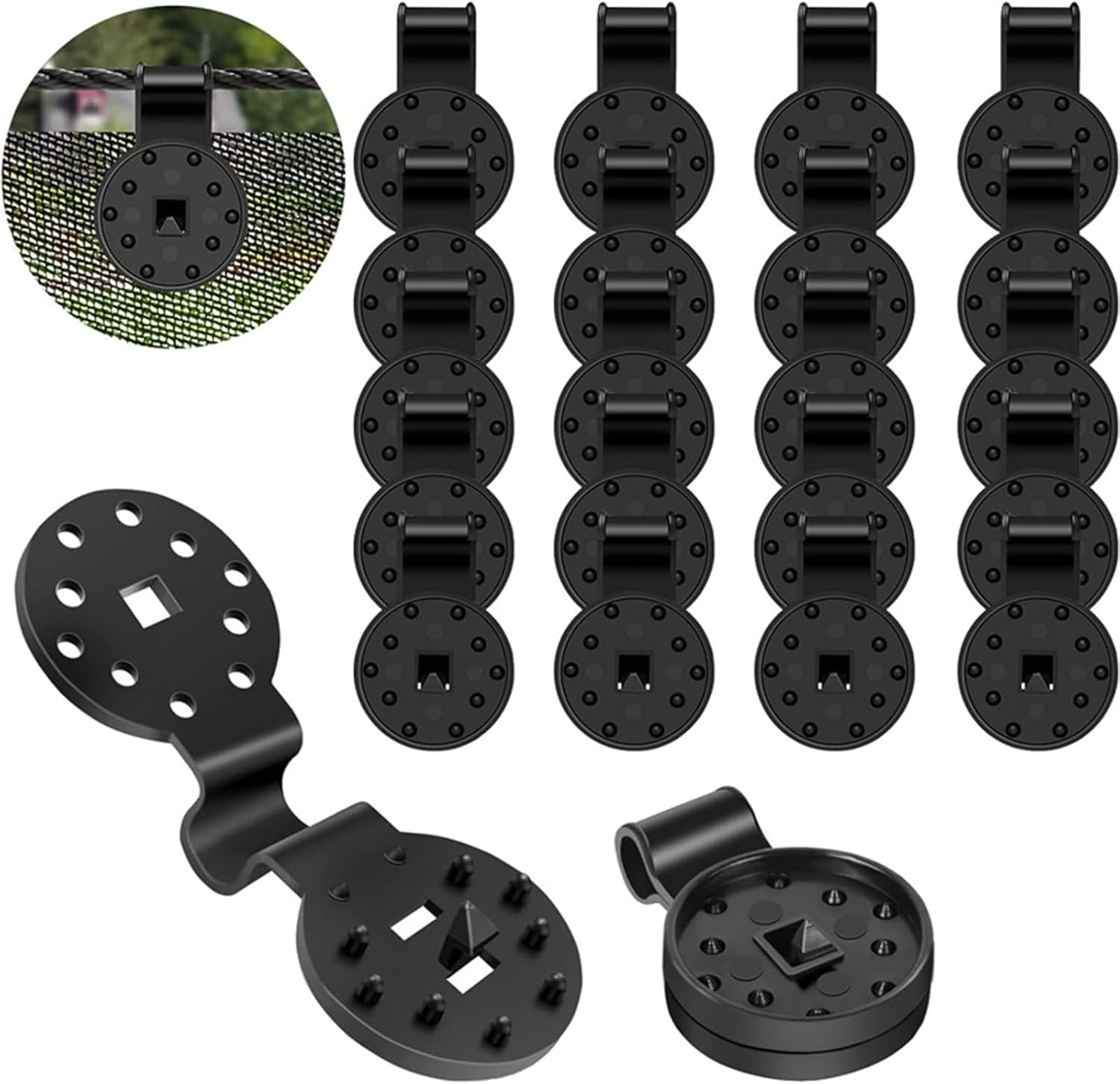 80pcs /100pcs / 120pcs Shade Cloth Clips Heavy Duty Sunshade Cloth Fixing Clips Plastic Round Lock Grip Shade Net Tarp Clamp Clips for Garden Greenhouse 100pcs Black (Black 120pcs)