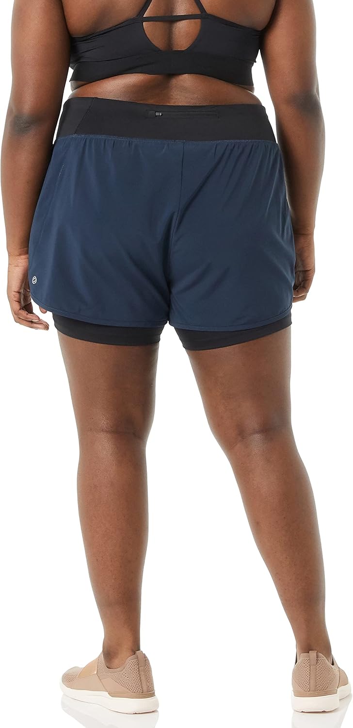 Core 10 Women's Standard-Fit Knit Waistband 2-in-1 Woven Running Short : Clothing, Shoes & Jewelry