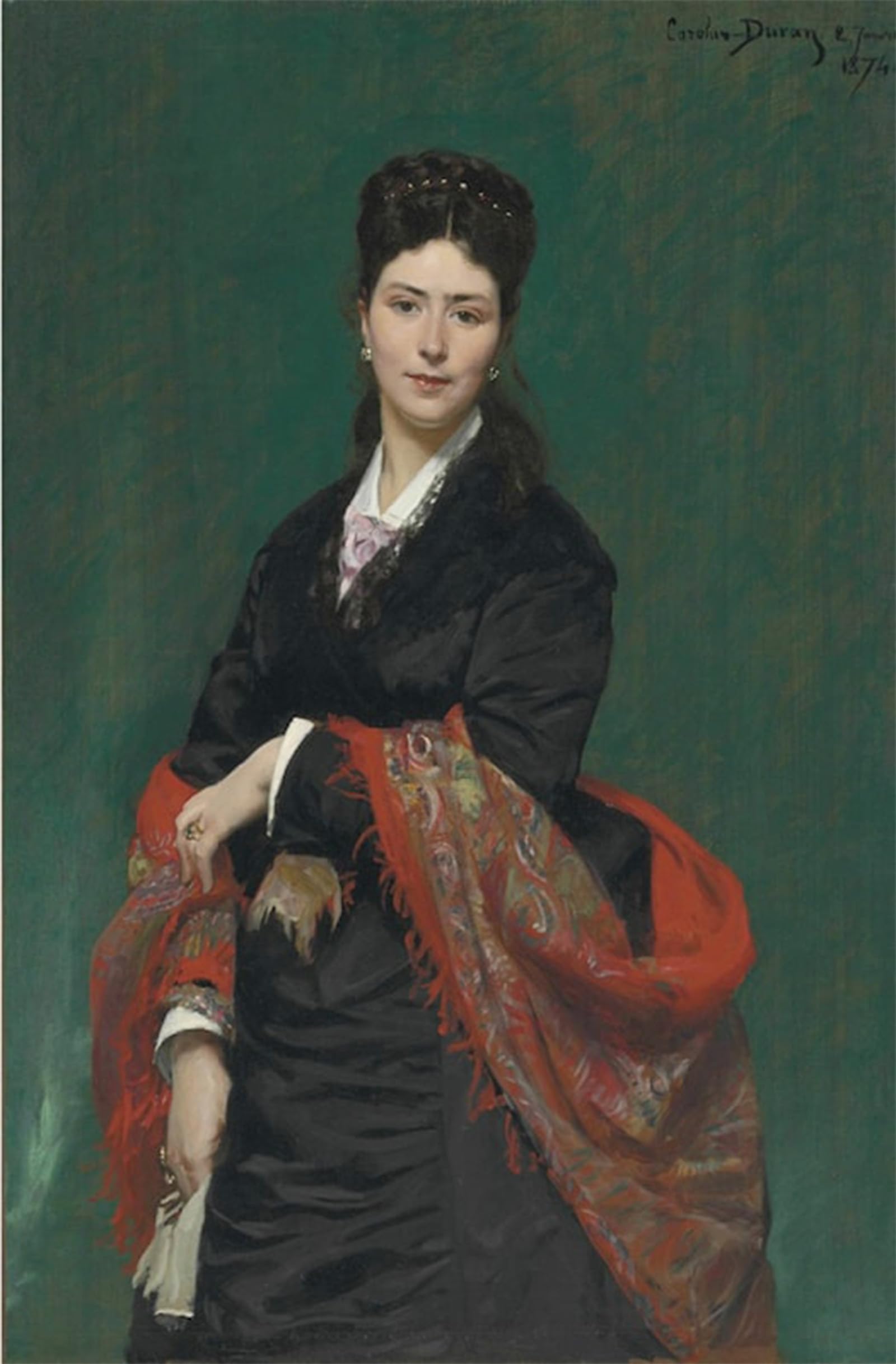 SERENDIPITP Retro Picture Poster Wall Art Pictures Painting Portrait of Madame Marie Clerc by Carolus-duran Wall Art Canvas Print for Wall Decor 60x90cm