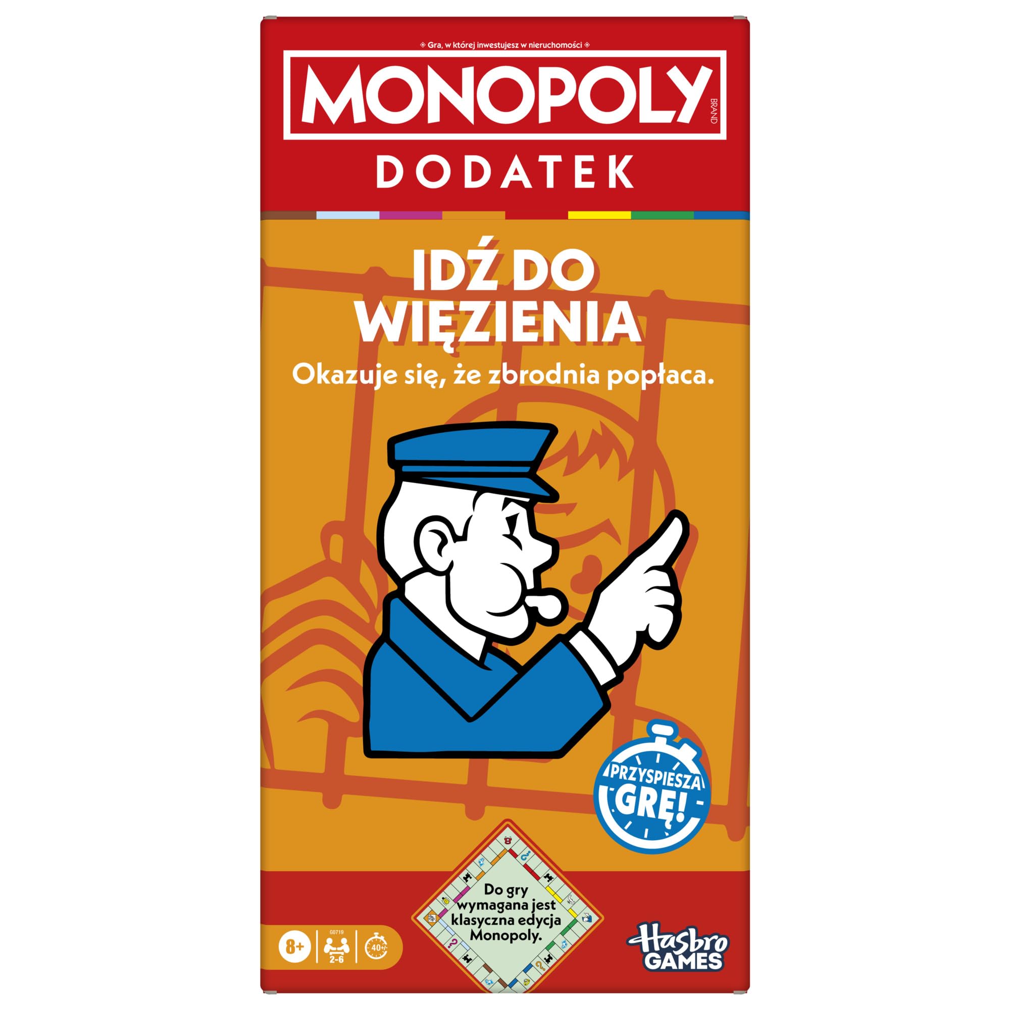 DODATEK Monopoly Idź do Więzienia (do gry wymagana jest klasyczna edycja Monopoly), wersja polska