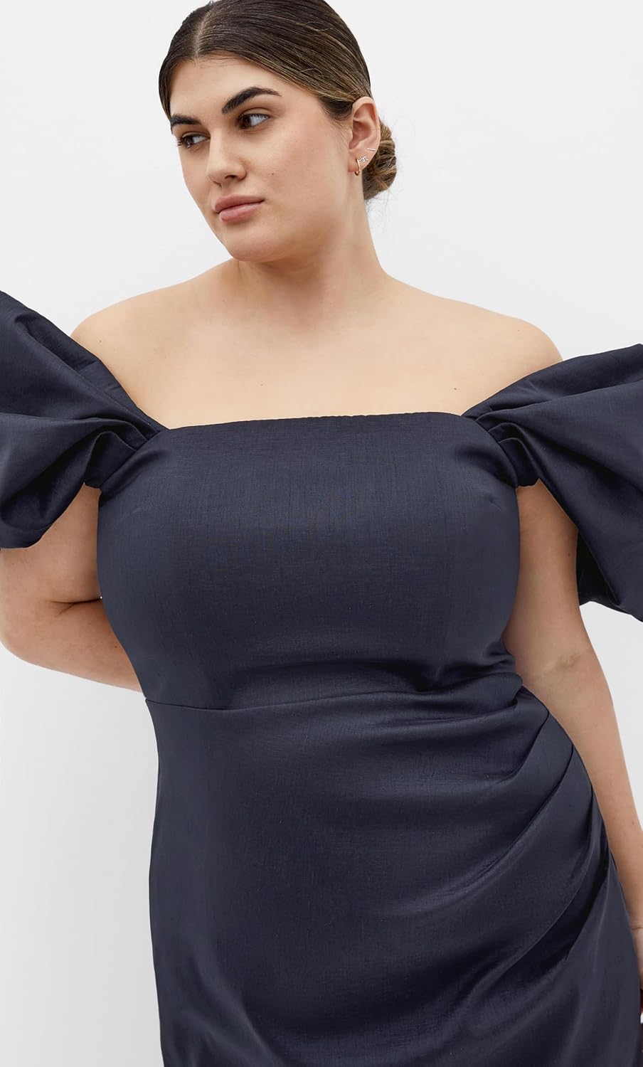 City Chic Plus Size Dress - Elyse Off Shoulder Midi