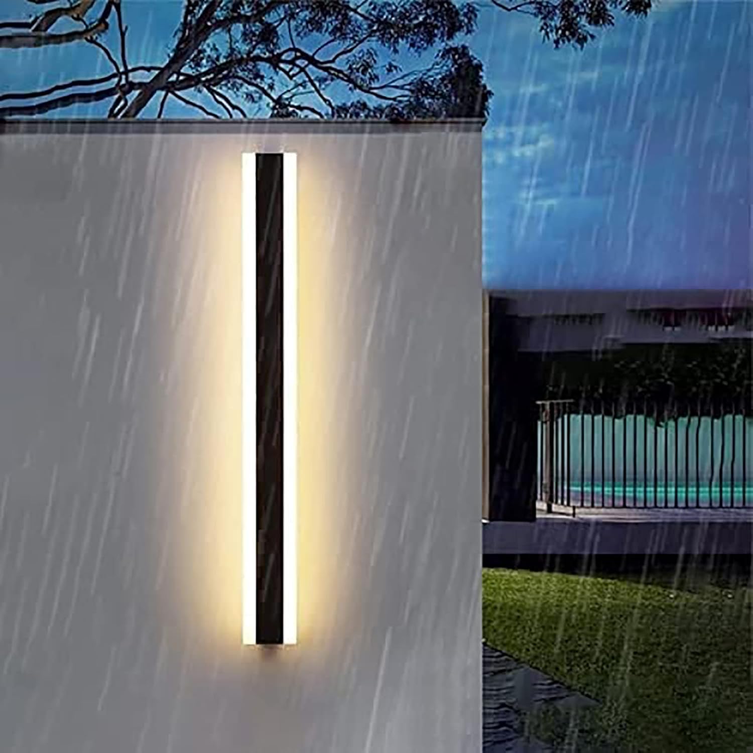 LED Outdoor Garden Wall Lights Indoor/Outside Long Strip Wall Lamp