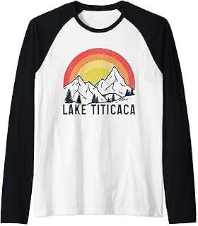 Lake Titicaca Bolivia Vintage Bolivian Souvenir Raglan Baseball Tee