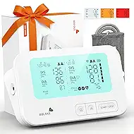 Blood Pressure Monitor for Home Use FSA&HSA Eligible, Medical-Grade Accuracy,Automatic Upper Blood Pressure Monitor with Three-Color Warning and 2-User Memory, Large Backlight Display