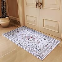 Vista 6 de Ukeler - Alfombra rústica con diseño floral para sala, dormitorio, comedor, Rústico, Rosa (Country Rose)