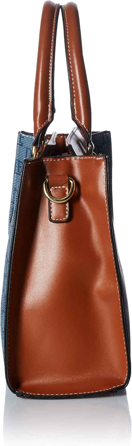 London Fog womens Belmont Satchel Denim Logo