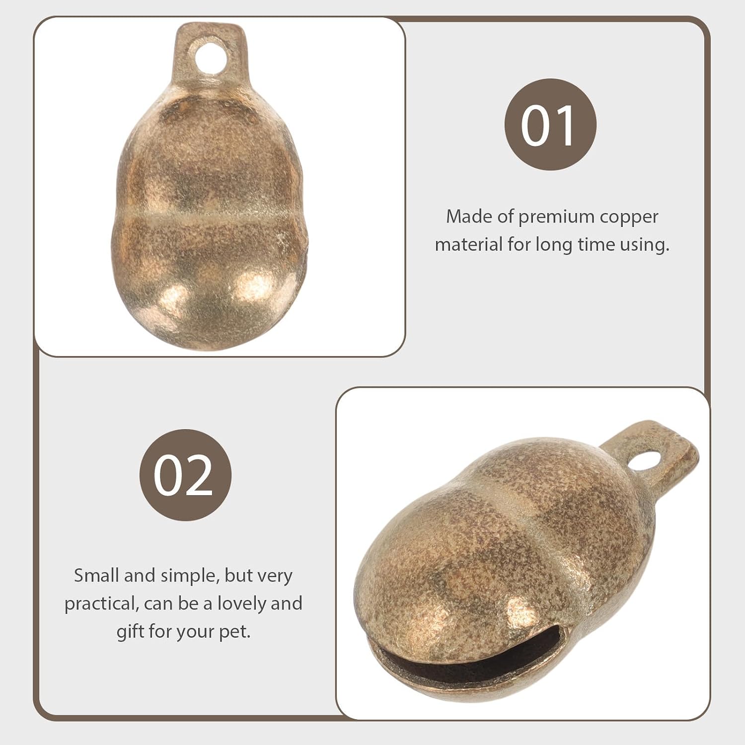 5pcs PET Collar Bells for Dog Collars Copper Xmas Yellow image 4