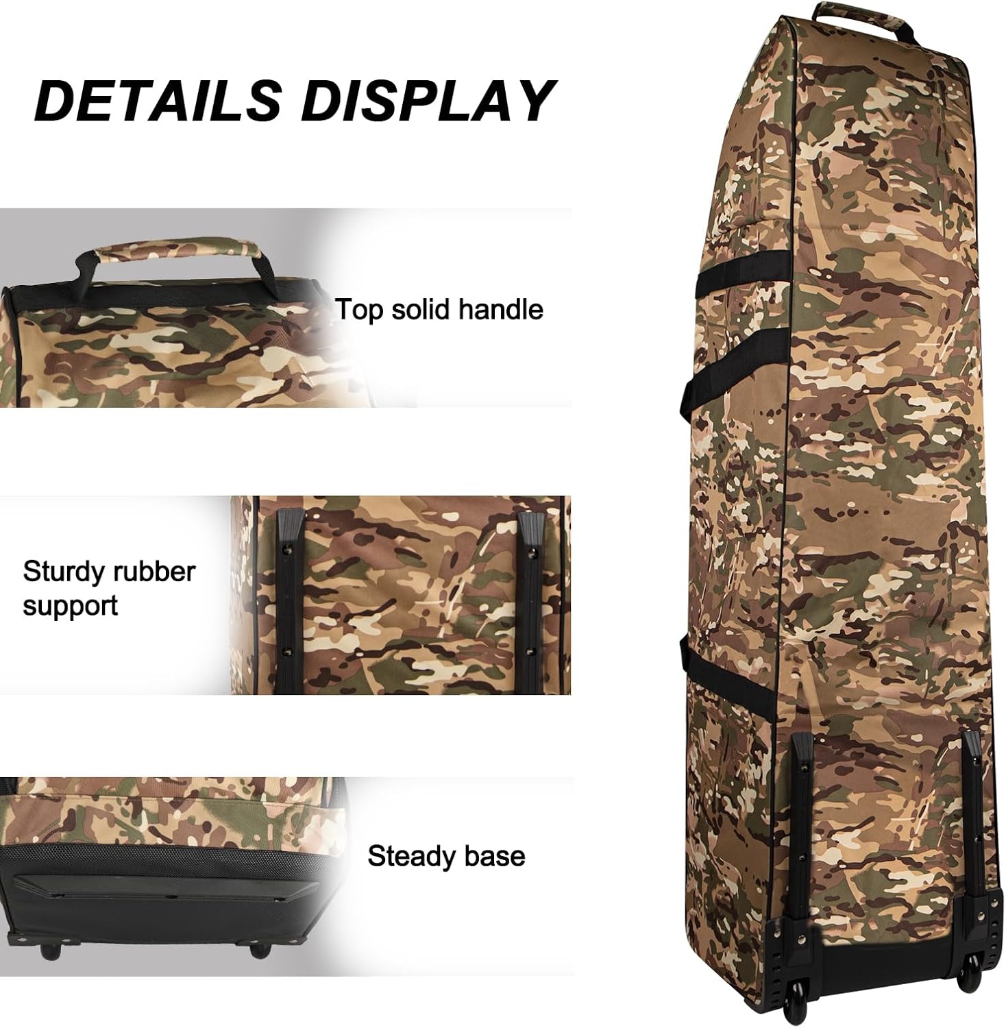 Goloni Golf Travel Bag with Wheels for Airlines, Heavy Duty Golf Club Travel Case, Water Resistant Golf Bag Cover for Air Travel, Portable Foldable Golf Luggage for Men Women