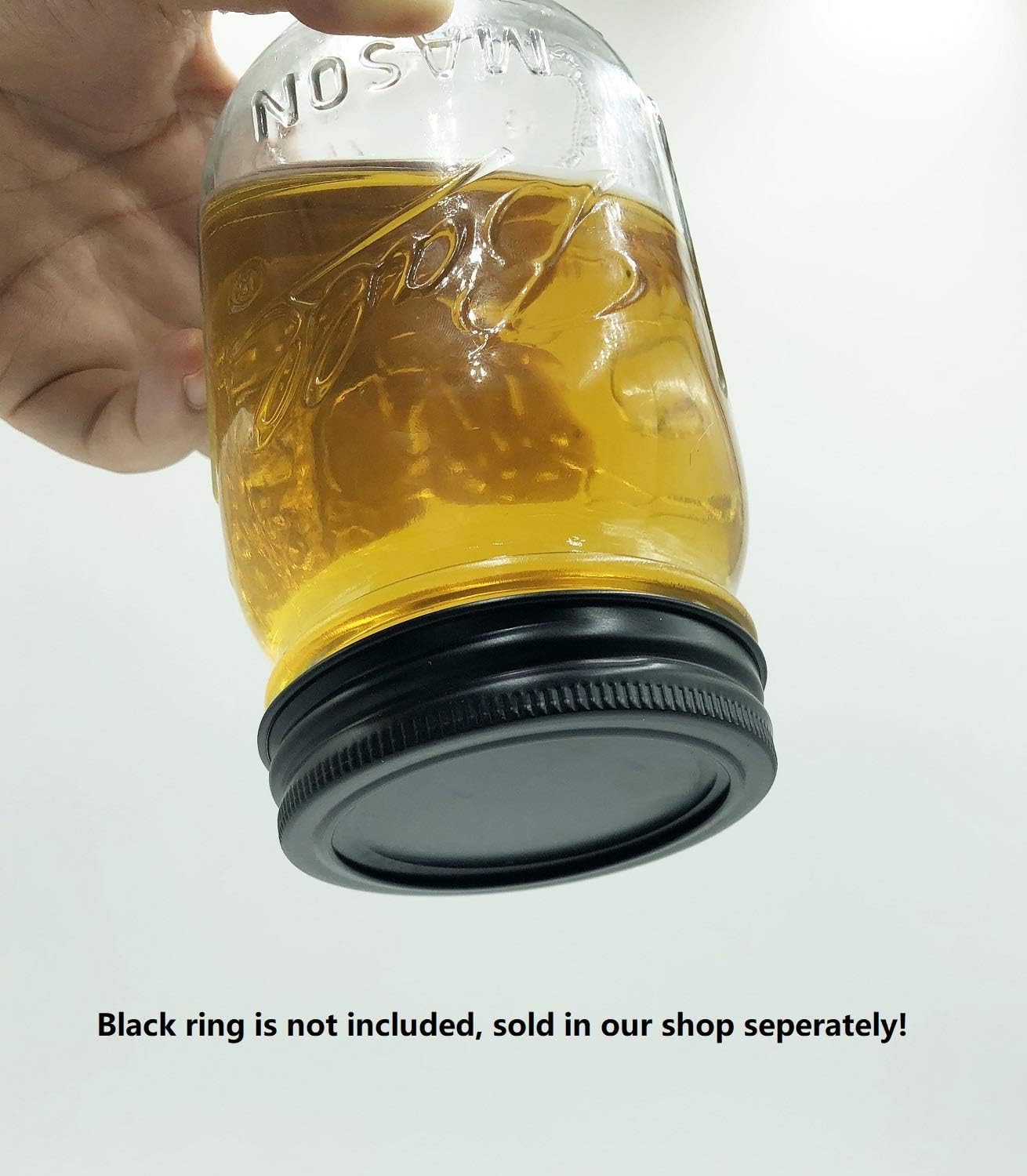 THINKCHANCES Rust Resistant Reusable Black Aluminum Airtight Flat Sealing Lids for Ball Transformer Mason Canning Jars (12 Pack, Regular Mouth)