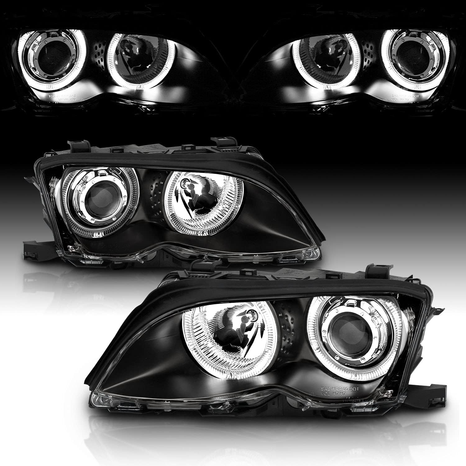 Amazon.com: AmeriLite for 2002-2005 BMW 3 Series E46 Sedan Wagon Dual ...