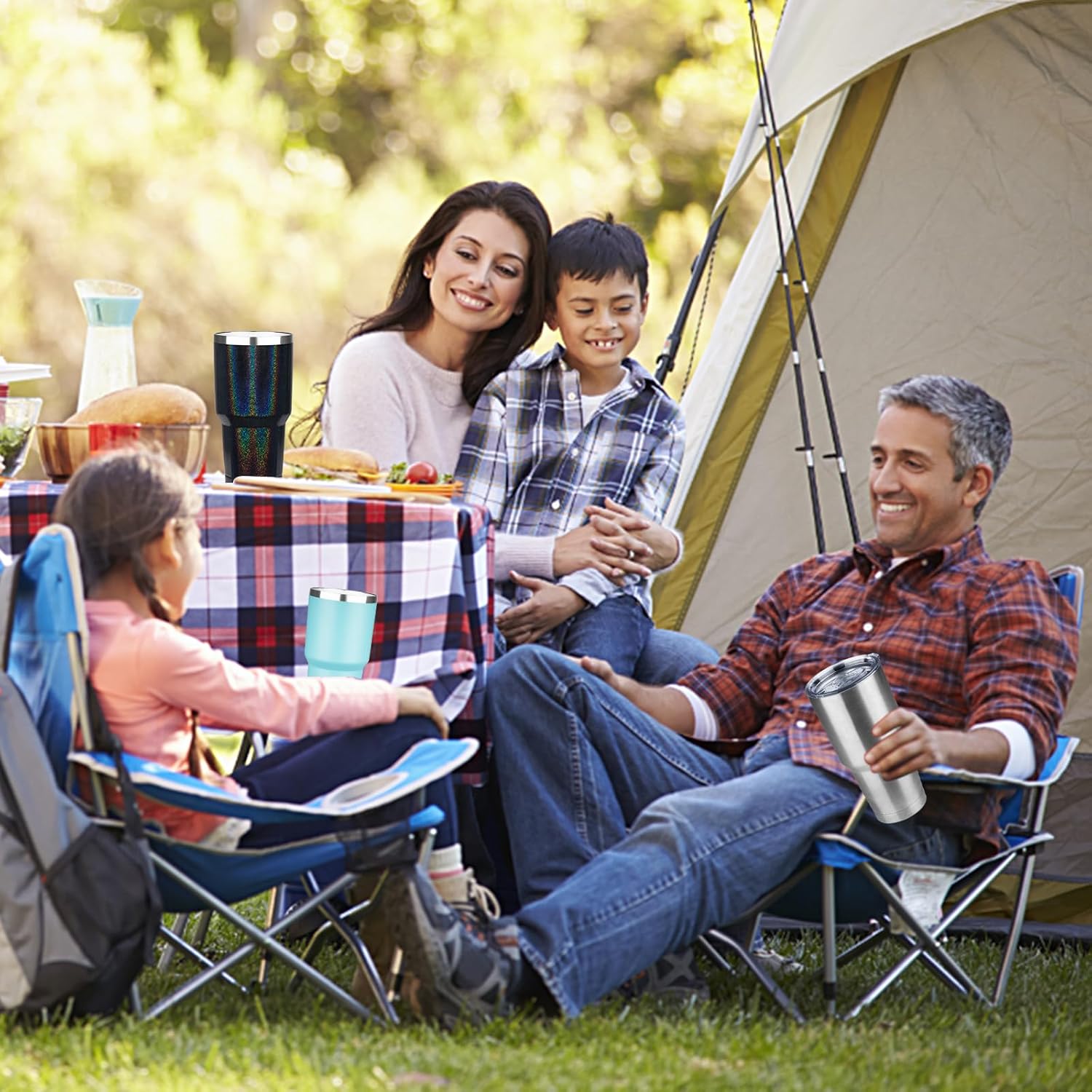 30 oz Tumbler with Lids and Straws, Stainless Steel Insulated Coffee Tumbler, Double Wall Vacuum Insulated Travel Mug Cup, Leakproof Thermal Coffee Cup for Hot and Cold Drinks (Glitter Black) - Image 7