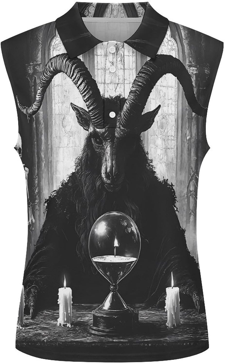 Baphomet Satan Goat Golf Shirts for Women V Neck Tennis Polo Tank Tops Blouses Sleeveless T-Shirts