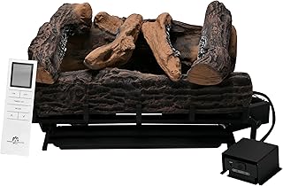 18-24 Inch Ventless Fireplace Logs Set with Remote Control, Only Used for Natural Gas,Heats up to 40000BTU (Natural Gas Fireplace Oak, 24Inch)