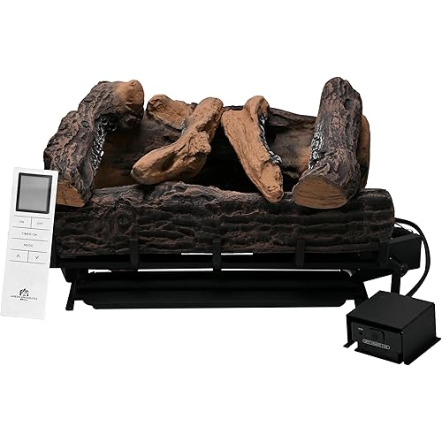 18-24 Inch Ventless Fireplace Logs Set with Remote Control, Only Used for Natural Gas,Heats up to 40000BTU (Natural Gas Fireplace Oak, 24Inch)
