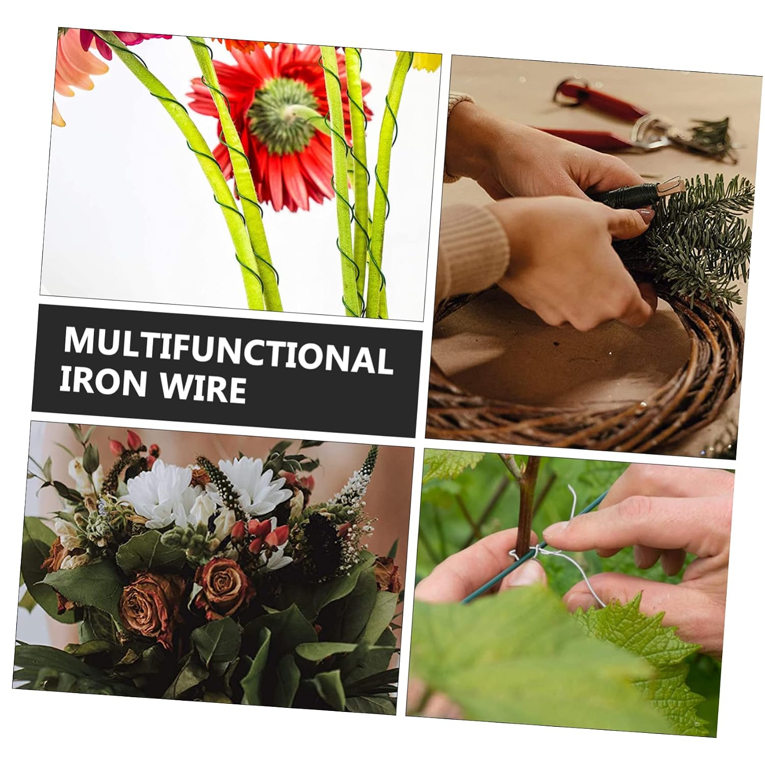 3pcs Flexible DIY Iron Wires for Floral Arrangement Coated Metal Tie Wires for Crafting Bouquets and Garden Projects