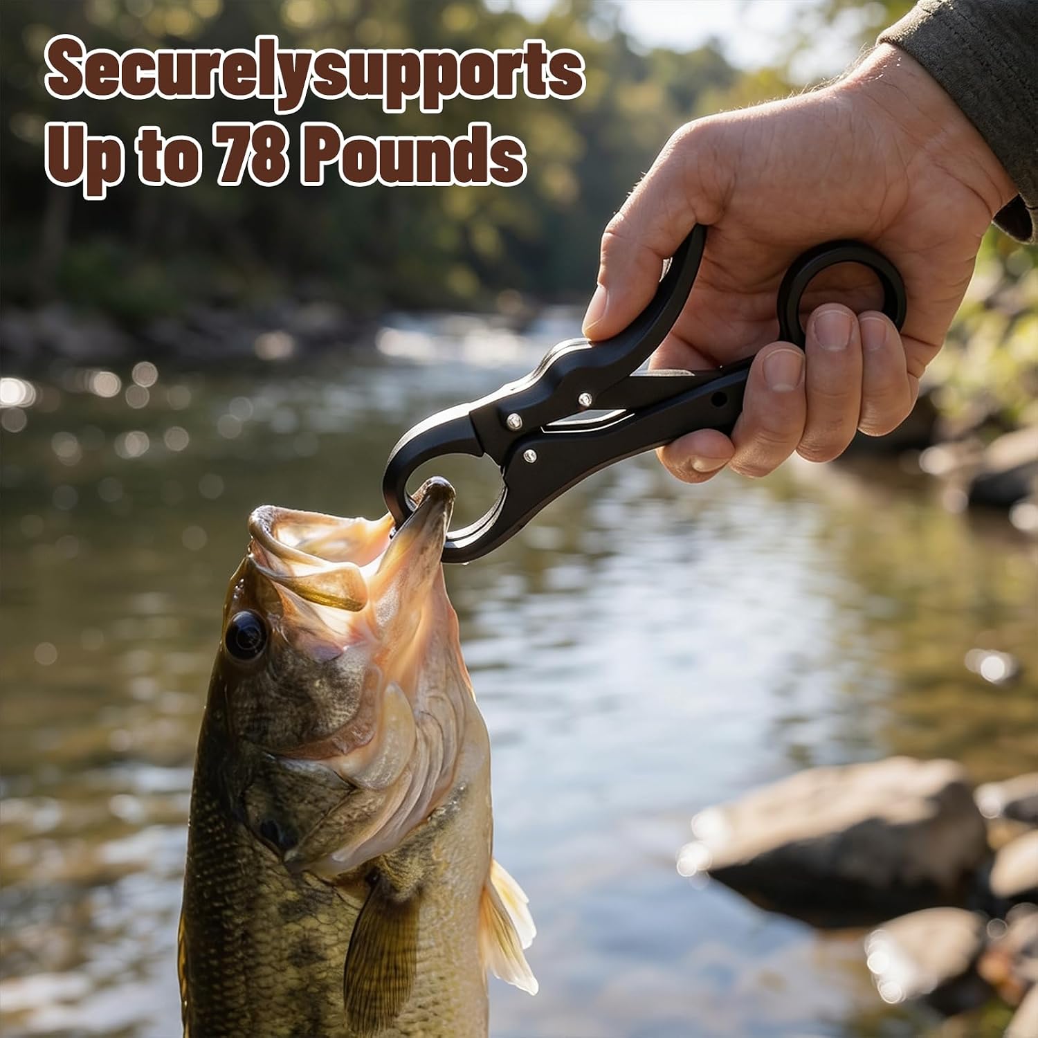 Xinjoduz 2 Pack 5.12" Fish Lip Gripper, Digital Fishing Scale Hook Non-Puncture Replacement Clamp Fish Grabber Tool for Cull Tag Tournament Bass Fishing Culling System Accessories, Black