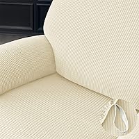 Vista 5 de Funda elástica de jacquard para silla reclinable, funda de sofá de poliéster de 4 piezas con bolsillo lateral, lavable a máquina