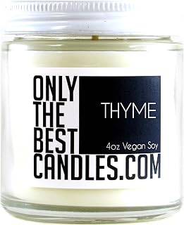 Thyme 4oz Candle | Glass Jar 4oz | Vegan Soy Wax | Handmade Small Business | Lasts 40+ Hours