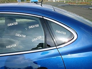 6 Cheater Decals Stickers Funny Joke Revenge for Car Truck SUV Van Window Boat Trailer and Stick Decals - Made in USA