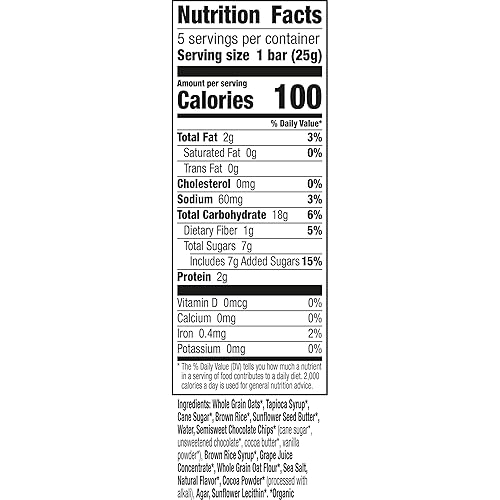 Miniatura 8 de Annie's Barra de granola masticable sin gluten, doble chispas de chocolate, 11.76 onzas, 12 barras