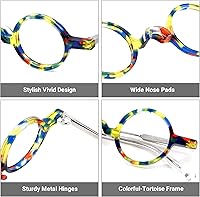 Vista 3 de Zeelool Gafas redondas de acetato vintage con lente transparente sin receta para mujeres y hombres