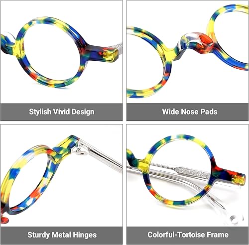 Miniatura 3 de Zeelool Gafas redondas de acetato vintage con lente transparente sin receta para mujeres y hombres