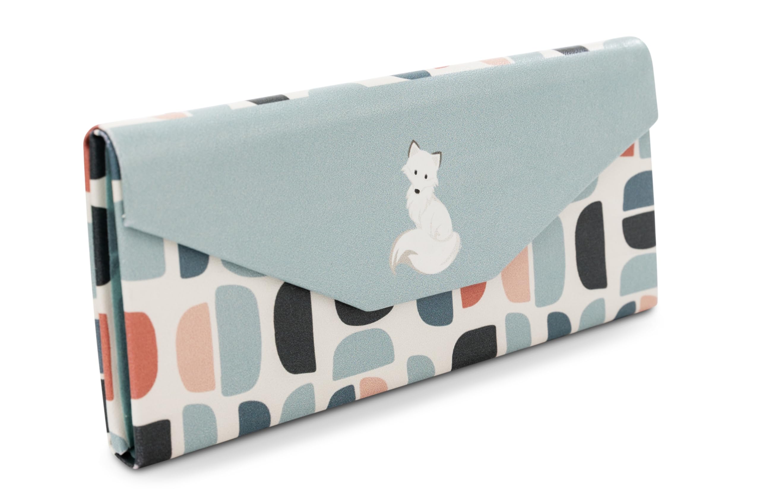 NICI Custodia per occhiali Volpe Polare Vanja in PU rigido pieghevole 16x6,5x6,5cm blu - Astuccio robusto in materiale rigido, pratica tasca per occhiali per bambini e adulti