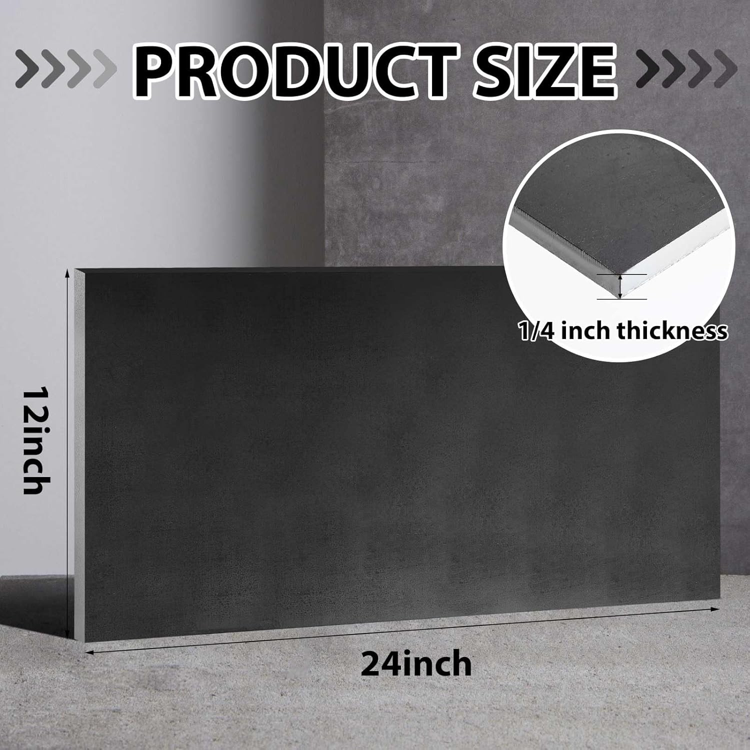 Gisafai 4 Pcs 1/4 x 4 x 12 Inch A36 Hot Rolled Steel Plate Weldable Flat Steel Plate Bar Black Metal Sheet for Construction Boards Structure Support Industrial Use