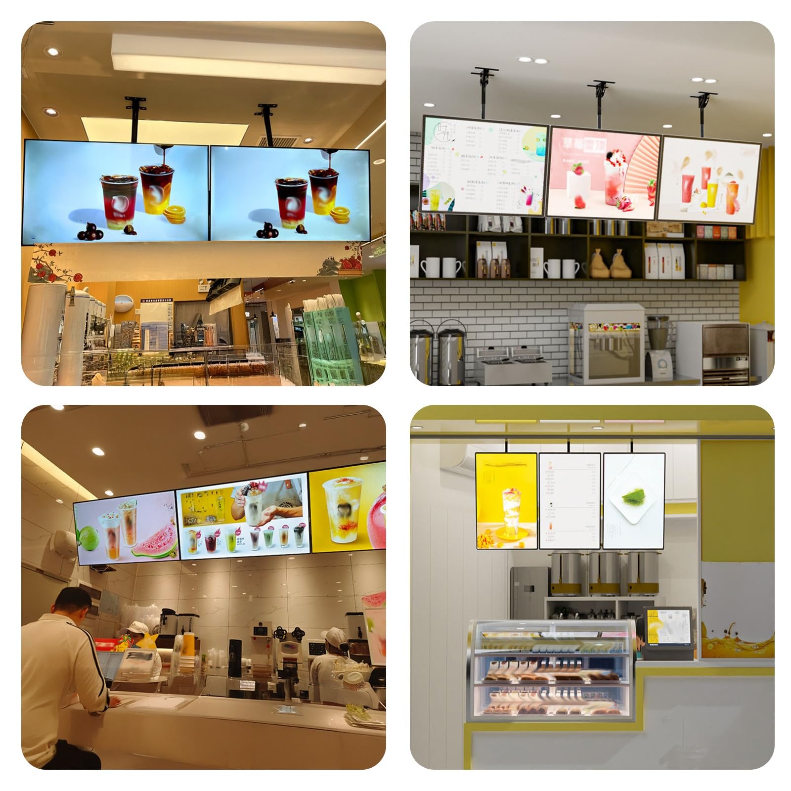 Caja de luz LED para menú, pantalla de marco delgado montado en la pared, ángulo ajustable y altura, letrero digital 3D para cafeterías, restaurantes, cines