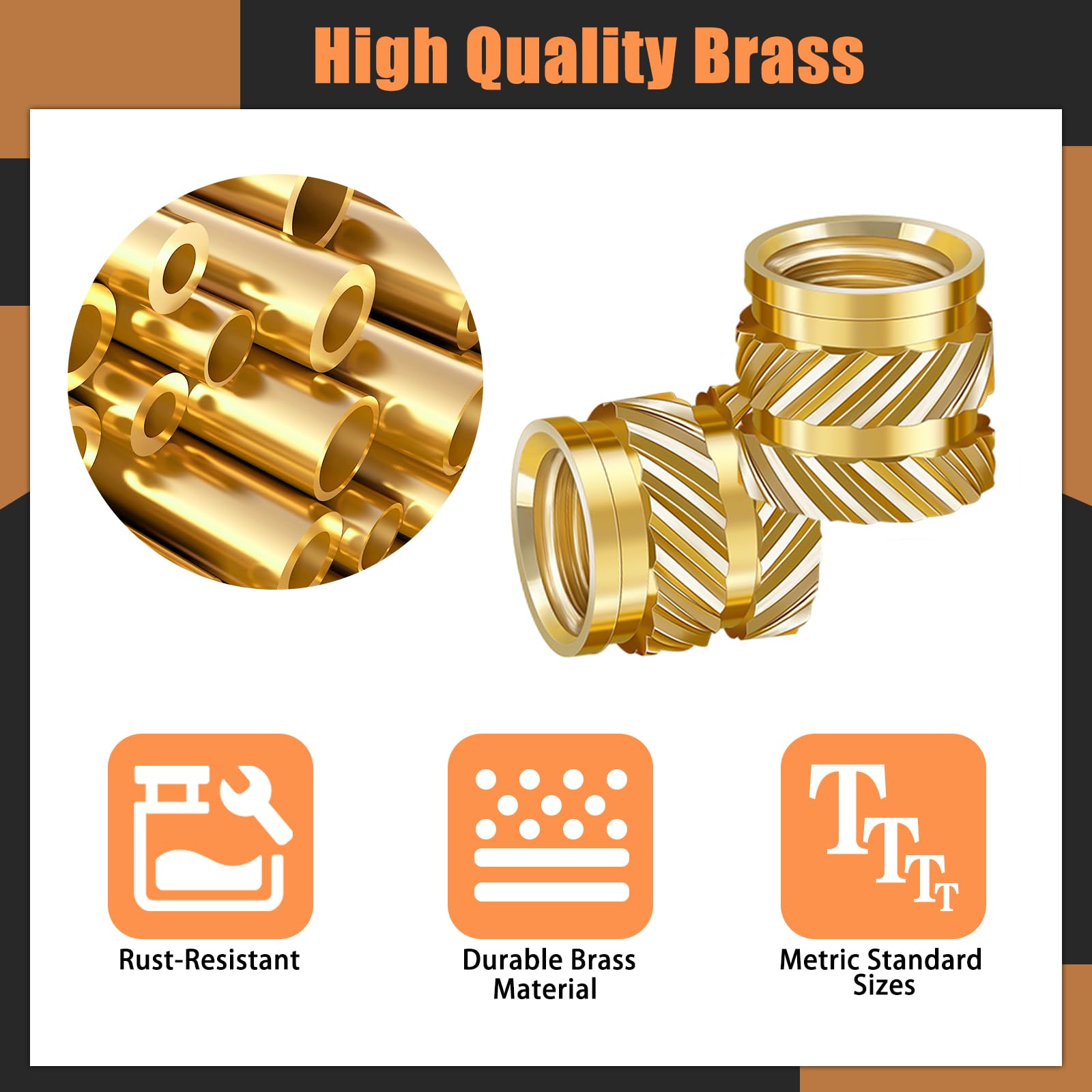 200 Stück M3 Gewindeeinsätze Aus Messing - Einschmelzmuttern Für 3D Druck & Kunststoffteile