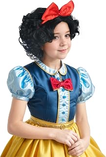 karlery Kids Girls Short Bob Wave Black Wig with Red Bow Princess | Halloween Cosplay Costume Anime Party Wig