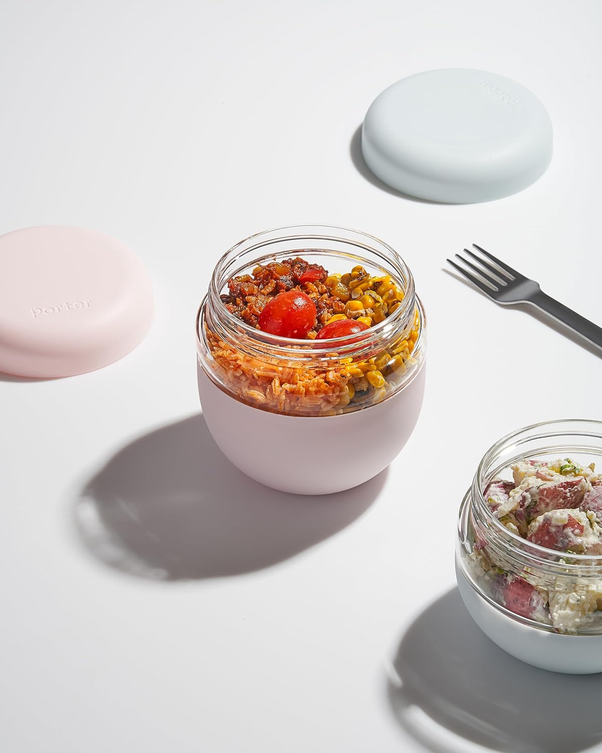 W&P Porter Seal Tight Glass Lunch Bowl Container w/Lid Blush 24 Ounces Leak & Spill Proof, Soup & Stew Food Storage, Meal Prep, Airtight, Microwave and Dishwasher Safe, BPA-Free Glass image 2