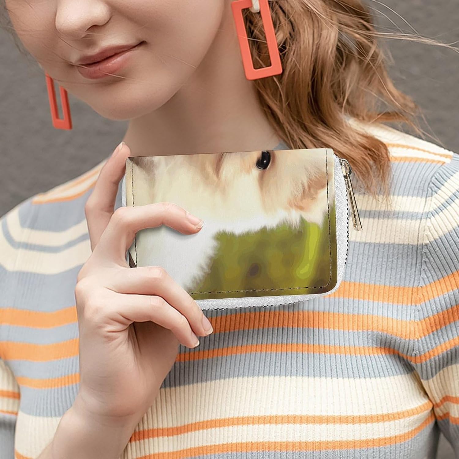 Cute Dog6 Card Holder RFID Blocking,Credit Card Wallet for Women And Men,Card Case Organizer Bag with Zipper