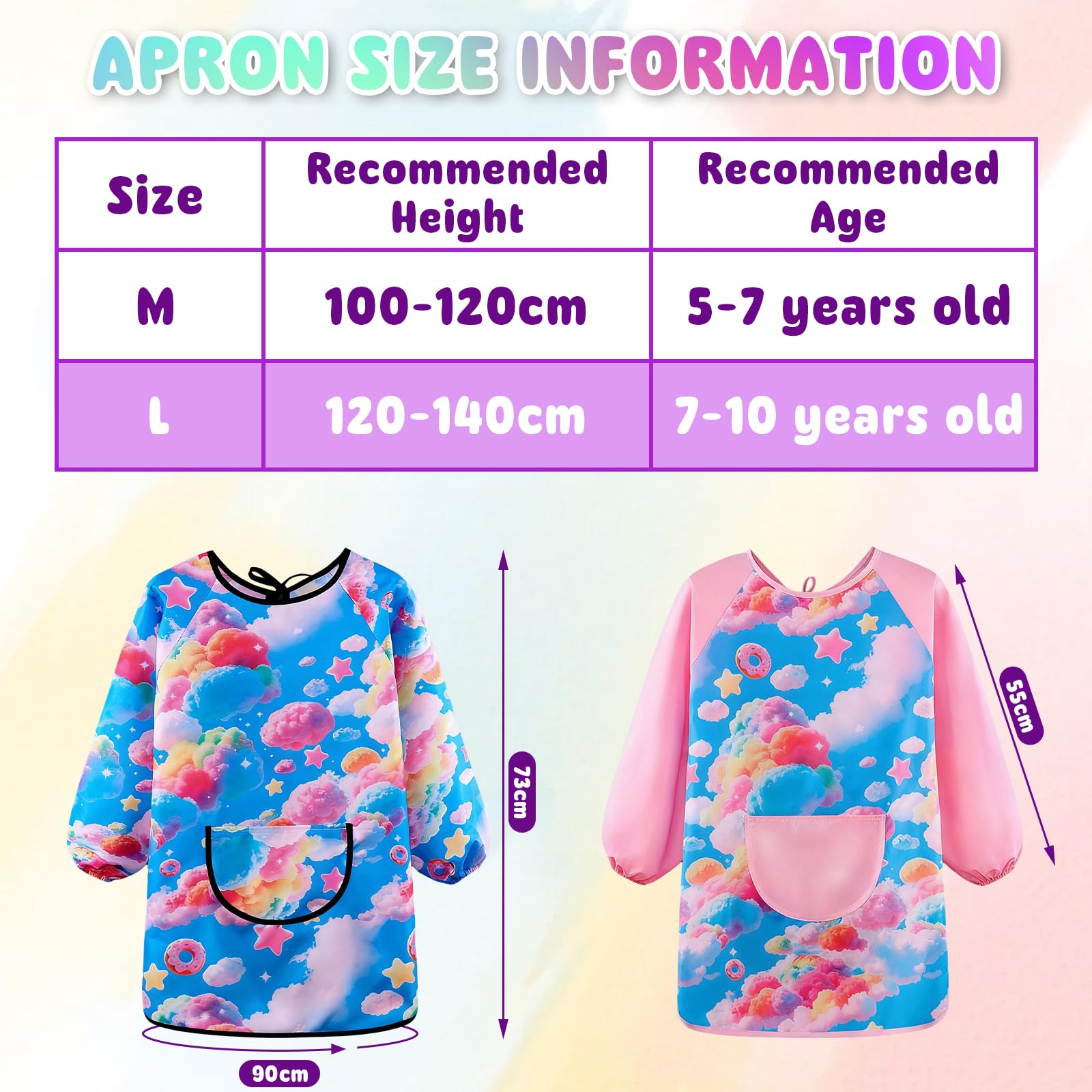 KASURE Kids Aprons for Painting 2 Pcs Artist Costume Kids - Image 2