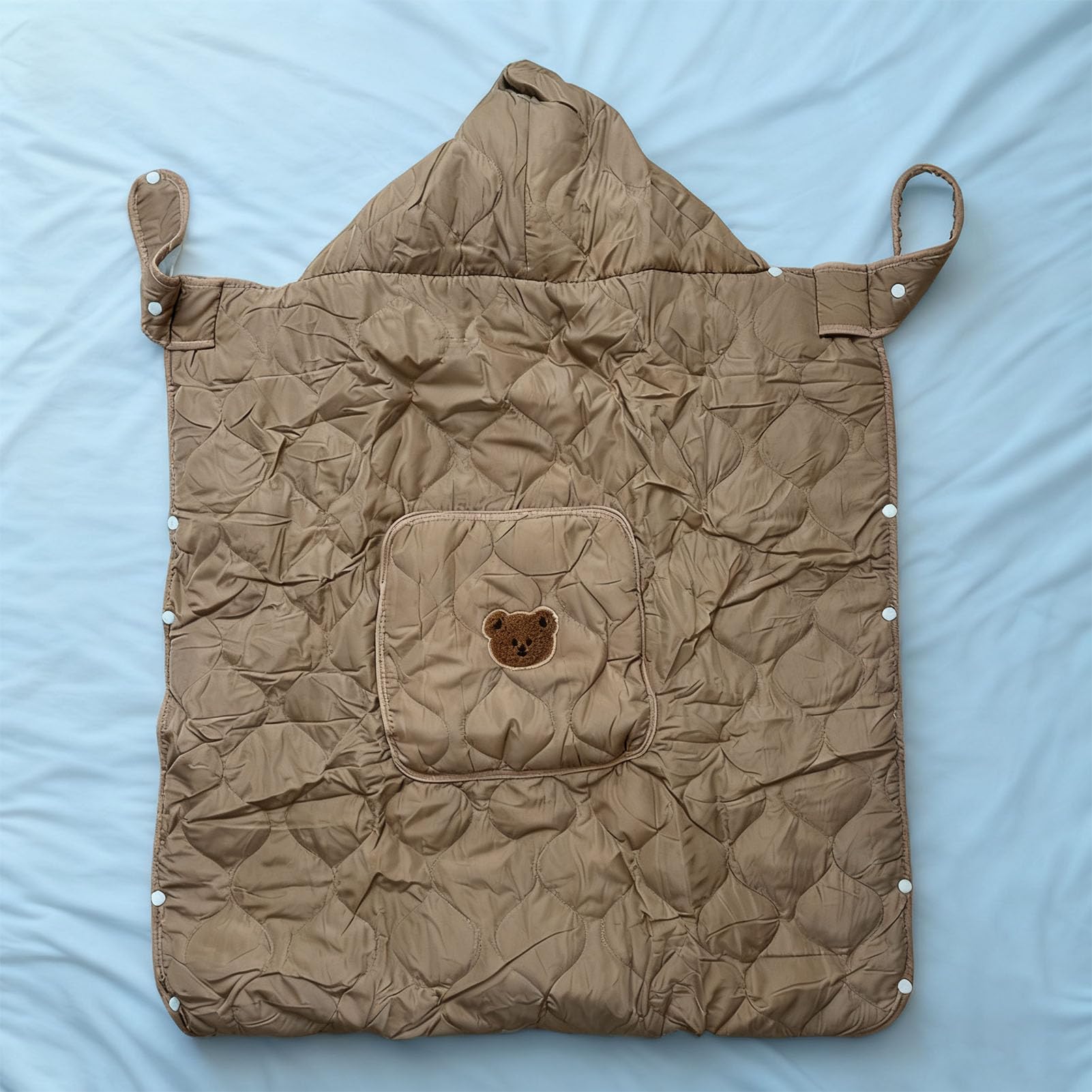 YWBL-WH Copertura per, Coperta per Passeggino con Cappuccio Antivento in Cotone, Morbida e Accogliente per Neonati, 31,5x33,46 Pollici per Viaggi all'aperto (Caffè)