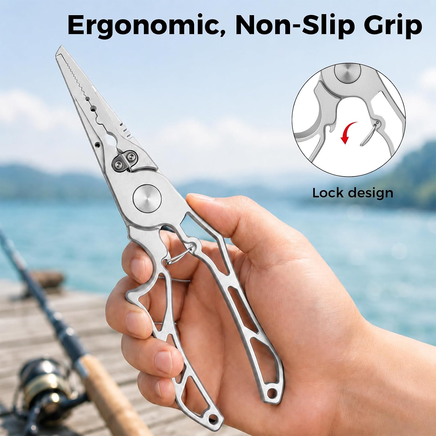 8" Fishing Pliers,Multi-Function Fishing Split Ring Pliers