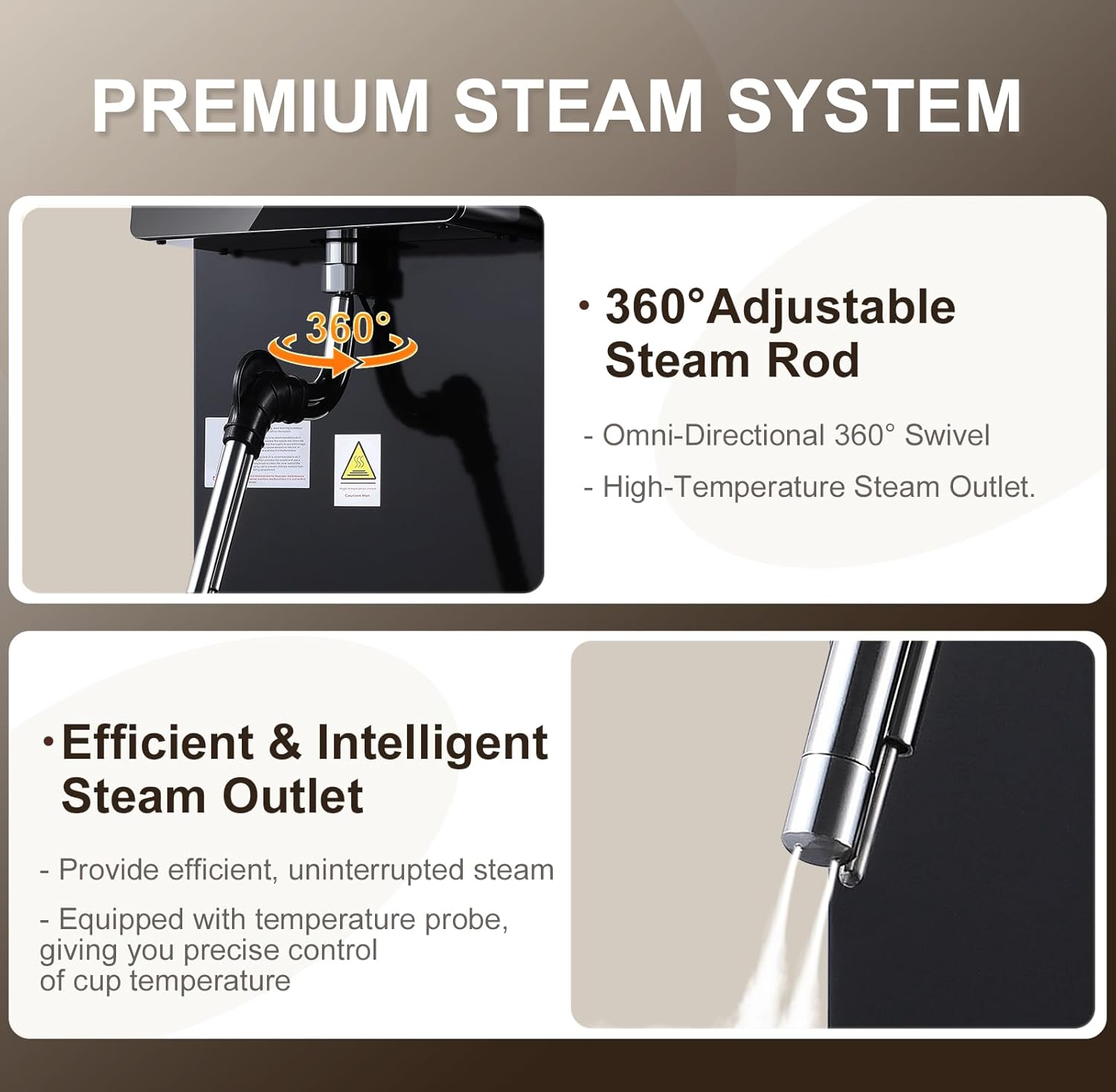 Commercial Milk Frother, 1800W Automatic Steam Machine, 6L/1.6Gal Electric Coffee Milk Foamer Stainless Steel Frother with LED Display & Adjustable Temperature for Café Shop Hotel