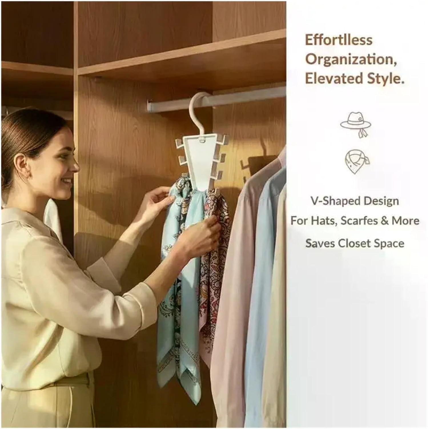 V-Shape Multi Hook Closet Hanger Organizer 12 Hooks Space Saving Wardrobe Clothes for Storage Efficiency