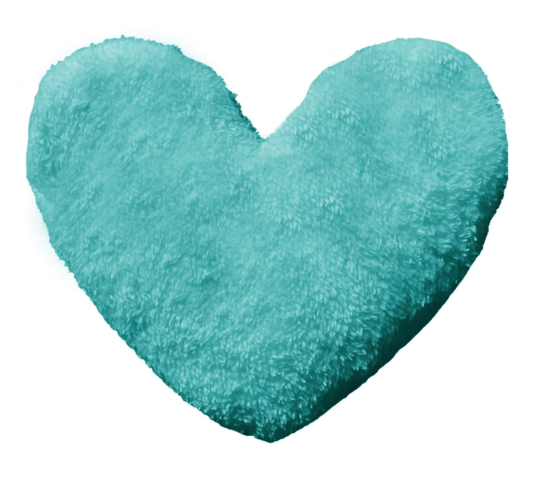 Click2style Teal New In Cuddly 30Cm Teddy Fleece Heart Shape Fluffy Filled Cushions Home Decor (Teal)