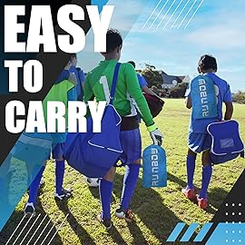 RUNBOW 6x4 ft Portable Kids Soccer Goal for Backyard Practice Soccer Net with Carry Bag (6x4 FT, 1 Pack, Grey Blue)