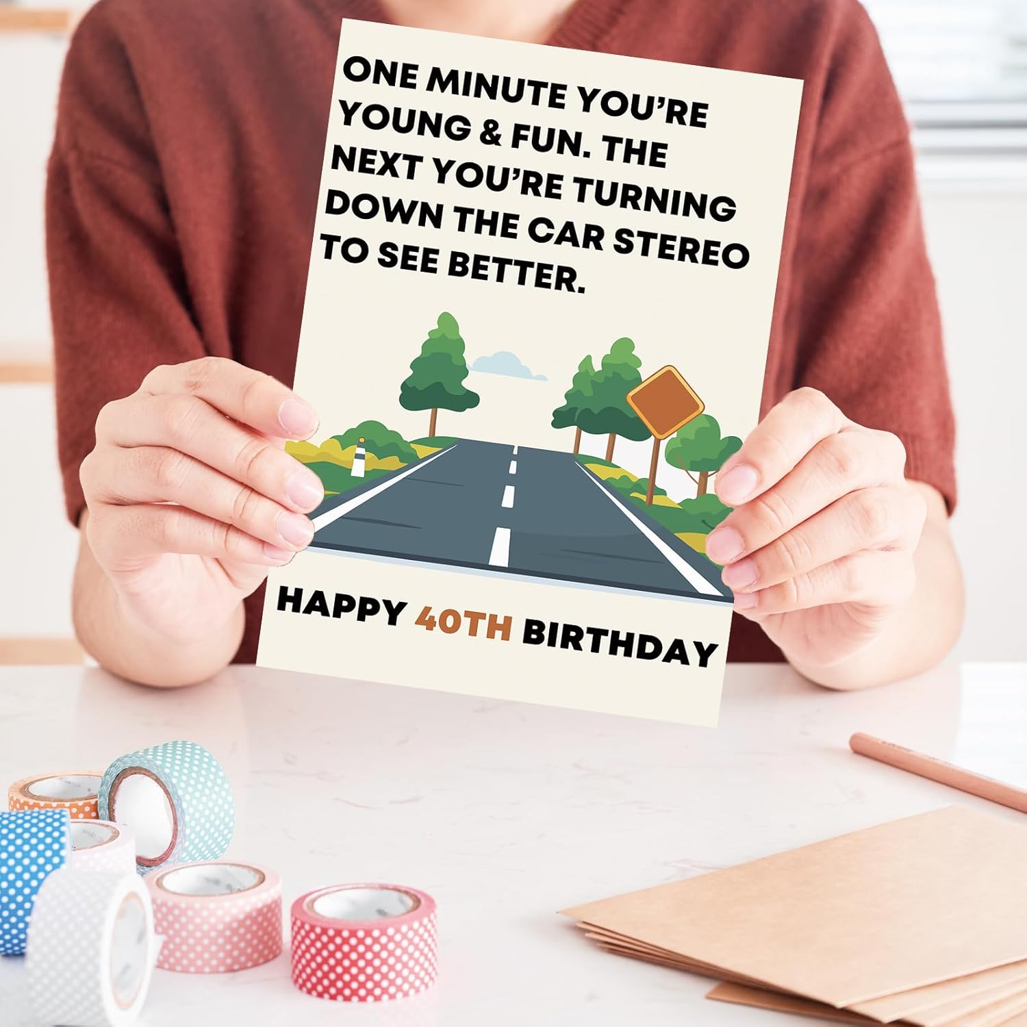 OJsensai Happy 40th Birthday Card & Gifts for Women Men, 40 Year Old Bday Gifts Ideas for Husband Wife,Happy 40th Birthday Decorations - Image 5