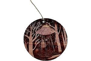 Cedar Ornament - A Festive UFO for Your Winter Wonderland
